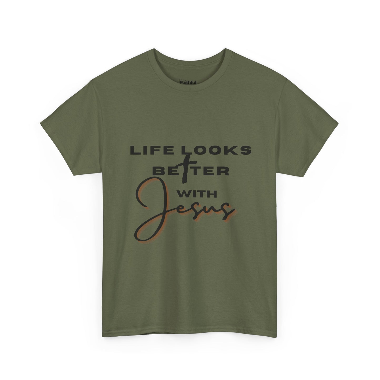 Life Looks Better With Jesus — Dark Ink | Unisex Tee